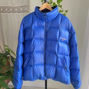 VINTAGE 90's POLO Sport RALPH LAUREN Ocean Blue Quilted Down Puffer Puffer Jacke